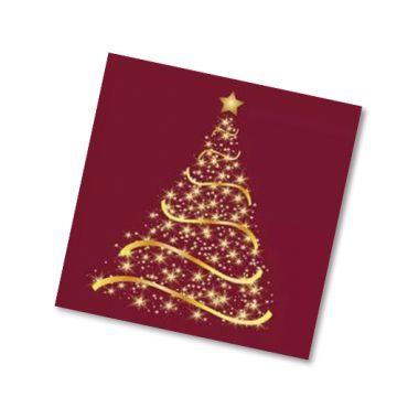 НГ Салфетки (33х33) 3-сл Волшебная ель на бордовом (20) 1/12