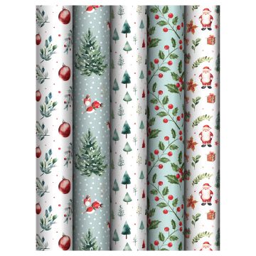 НГ Бумага подарочная 70х100см 70г/м глянец ассорти Winter Magic 1/50