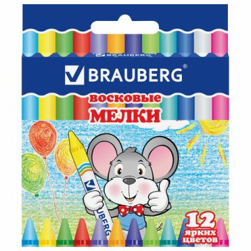 Карандаши восковые 12цв BRAUBERG 1/24/288 
