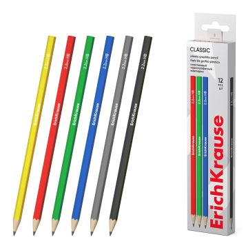 Карандаш ч/гр HB пластик трехгранный ErichKrause Classic 1/12