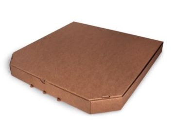 Коробка под пиццу 315х315х38мм бурая усеченная гофра 50/50 