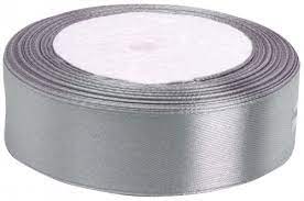 Лента атласная 25мм 25м серая 5/5