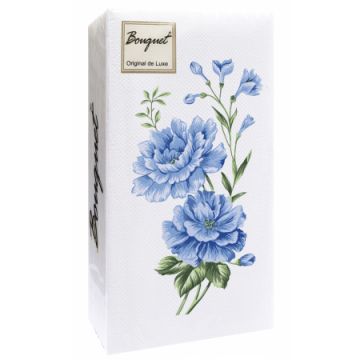 Салфетки (33х33) 2-сл 1/8 Bouquet Original de Lux Голубые цветы (20) 1/12