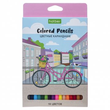 Карандаши цветные 18цв шестигранные с заточкой Прогулка ECO 1/8/160