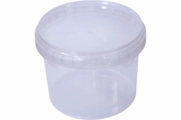 Ведро пищевое прозрачное 0,55л с крышкой 100/100 