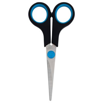 Ножницы 140мм метал черно-синие резиновые вставки OfficeSpace 1/24/480 