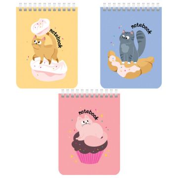 Блокнот 40л А6 108х145мм клетка гребень Котики BRAUBERG 1/6/96