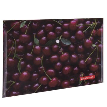 Папка-конверт с кнопкой BRAUBERG CHERRY, А4