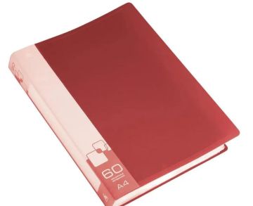 Папка 60 вклад торц карман с бум встав красная 0,7мм 1/26 