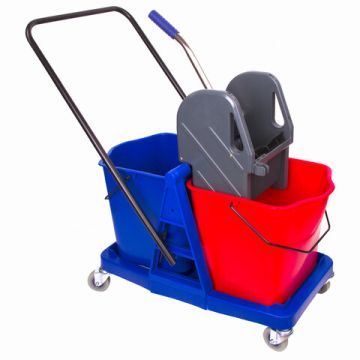 Тележка уборочная BRABIX 2 съемных ведра 23л мех. отжим пласт. каркас 1/1