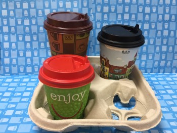 Держатель для 4-х стаканов пульпекартон 130/130