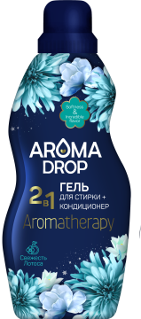 Средство жидкое 1кг Aroma Drop 2 в 1 гель для стирки Свежесть лотоса 1/6