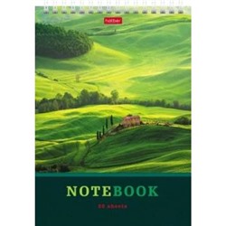 Блокнот 80л А5 131х198мм клетка гребень жесткая подложка обл мел.картон Зеленые долины Хатбер 1/56