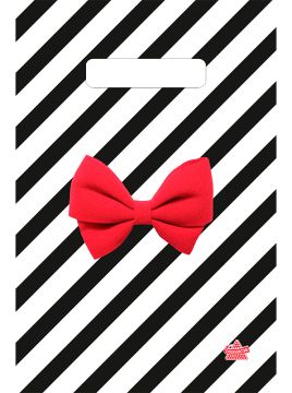 Пакет с вырубной ручкой (20х30)-30 Алый бантик Тико 100/3000