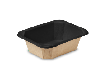 Контейнер бумажный 400мл 161х126х45мм крафт лам OSQ OCTOBOX 400 BLACK WOOD (кр 470077, 470076) 60/660