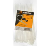 Хомуты (стяжки) пластиковые 3,6 ммх300 мм комплект 100 шт Вихрь белые 1/100 