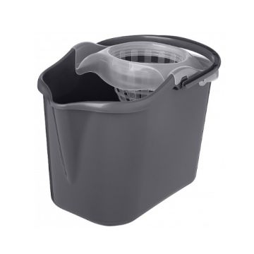 Ведро с отжимом 13л для МОП прямоугольное серый Grenada 1/1 