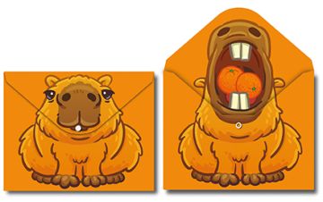 Папка-конверт с кнопкой А4 двусторонняя печать Капибара 180мкм Centrum 1/20