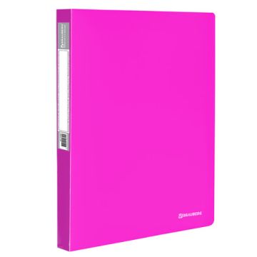 Папка 2кольца с карманом NEON 25мм, розовая, 170л