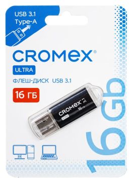 Флэш-диск 16 GB CROMEX Ultra USB 3.1 черный 1/100 