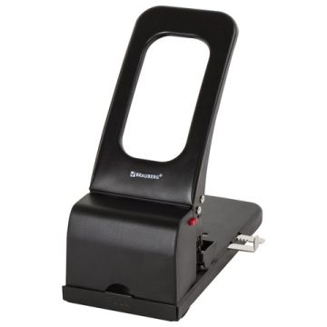 Дырокол на 100листов металлический мощный черный Heavy duty Brauberg 1/6