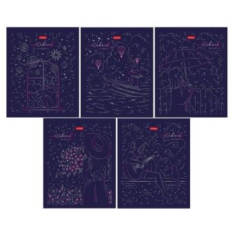 Тетрадь 48л А5 клетка скоба мат лам фольга Dream ON Хатбер 1/100