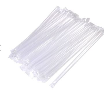 Трубочки для коктейля 240х8 прямые в инд. упаковке прозрачные  (250шт) 1/20 