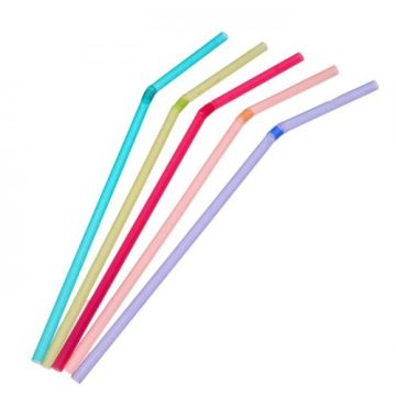Трубочки для коктейля 210х5 с гофрой цветные прозрачные (250шт) 1/48