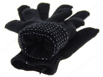 Перчатки спец двойные утепленные ПВХ точка черные ЗИМА 5/100