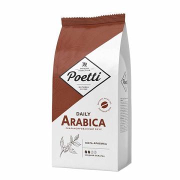 Продукты, Кофе в зернах Poetti Arabica 1000 г 1/4 