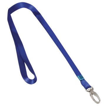 Лента для бейджей 45см метал карабин синяя BRAUBERG 1/10/400 