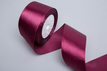 Лента атласная 50мм 23м вишневая 1/4