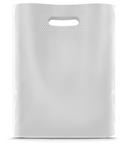 Пакет с вырубной ручкой ПВД (40х50)-50 белый  ПУ 560/560