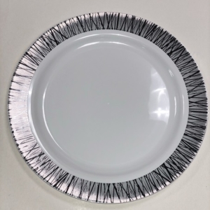 Тарелка пластиковая d-220 серебряный луч Complement Shine ламинированная (6шт) 1/20