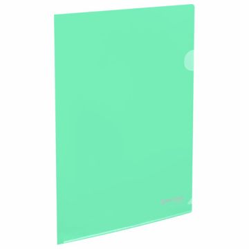 Папка-уголок А4 непрозр. жесткая мятная 0,15мм BRAUBERG PASTEL 1/50