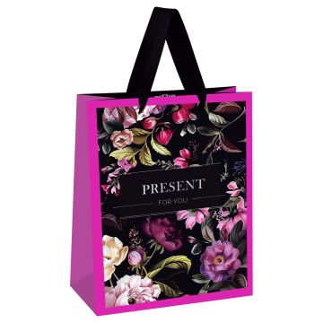 Пакет подарочный бумажный (18х23х10) матовый MESHU Floral present 1/12