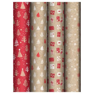 НГ Бумага подарочная 70х100см 70г/м глянец ассорти NY Pattern 1/52