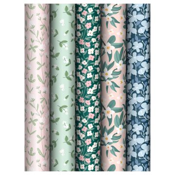 Бумага подарочная глянц 70х100см 80 г/м2 ассорти 5шт Meadow MESHU 1/50