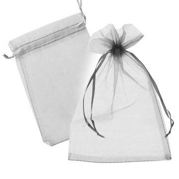 Подарочный мешок текстильный ОРГАНЗА СЕРЕБРО 13х20см 25/250