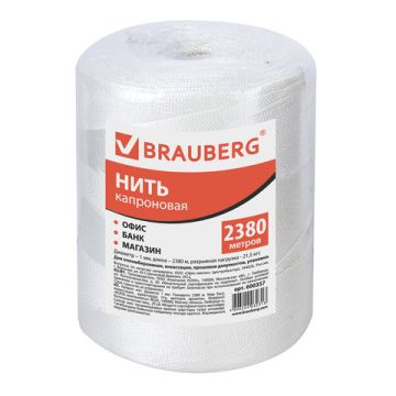 Нить BRAUBERG полиамидная, для прошивки документов, диам. 1мм, длина 2380м 1/12