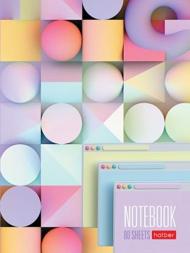 Записная книжка А6 80л клетка тв обл мел картон Хатбер Multicolor 1/36