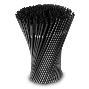 Трубочки для коктейля 210х5 с гофрой черные (250шт) 1/48