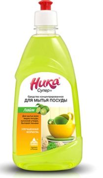 Средство жидкое для мытья посуды 500мл НИКА-СУПЕР ПЛЮС концетрированное улучшенная формула 1/15