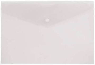 Папка-конверт с кнопкой А4 прозрачная 0,18мм Россия 1/10/160