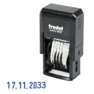 Датер-мини месяц цифрами для банка оттиск 204мм синий, корпус черный TRODAT 4810 BANK 1/10