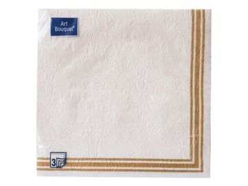 Салфетки (33х33) 3-сл Bouquet Барокко рамка золотая (16) 1/12
