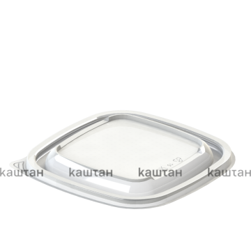 Крышка для контейнера ПЭТ УК-500КТ (124х124х13) прозрачная Каштан 50/500 