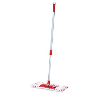 Швабра для пола плоская PERKLIN насадка микрофиб/абразив 40х10см 1/12