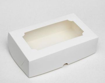 Коробка для сладостей с окном 250х150х70мм картон Бабочки 5/500