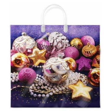 НГ Пакет с пластмассовыми ручками (37х34)-80 Самоцветы 10/100